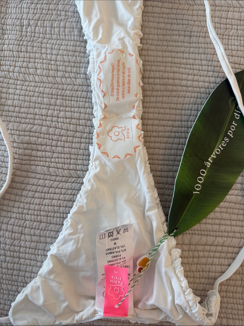 FARM Rio White Ruffle Triangle String Bikini - Picture 8 of 9